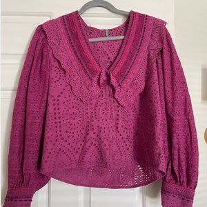 -Bl^nk- Purple Eyelet Blouse